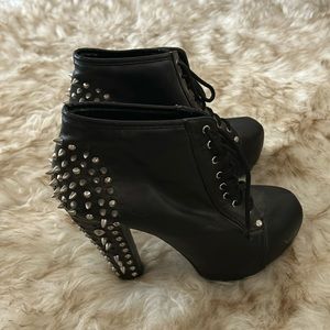 Studded Healed Ankle Boots
